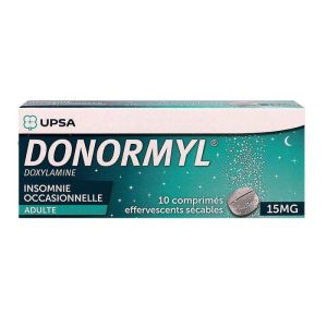 Donormyl 15mg - Insomnie occasionnelle - 10 comprimés effervescents sécables