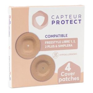 Patchs adhésifs Capteur Protect pour capteur Freestyle Libre - Beige - Par 4