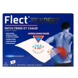 Flect Expert - Douleurs musculaires Lombalgies Torticolis - 5 Patchs Froid Chaud