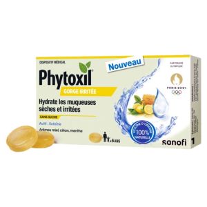 Phytoxil - Gorge Irritée - Miel Citron - Sans sucre - 16 Pastilles