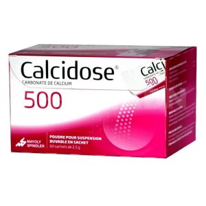 Calcidose 500 mg - Carence en calcium - Adultes et Enfants - 60 sachets
