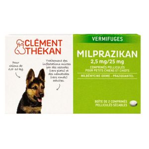 Milprazikan 2,5mg/25mg Chiot - Traitements infestations mixtes - 2 comprimés