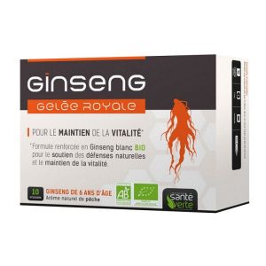 Ginseng Gelée Royale Bio - Maintien vitalité - 10 Ampoules de 10ml