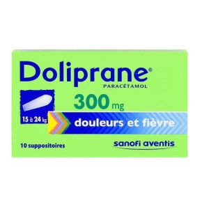 Doliprane 300mg - 15 à 24kg - Douleurs et Fièvre - 10 suppositoires