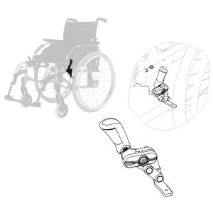 Frein Gauche complet pour Fauteuil roulant Action 2 - Dossier Fixe