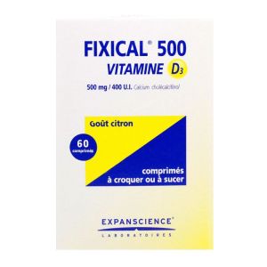 Fixical Vitamine D3 500mg - Goût citron - 60 comprimés à sucer
