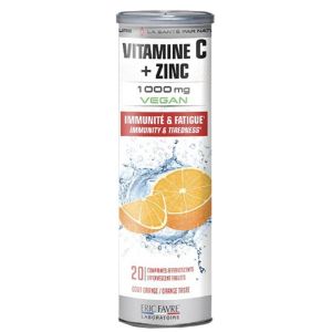 Vitamine C 1000 mg + Zinc Orange - Immunité Fatigue - 20 comprimés