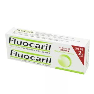 Dentifrice Bi fluoré 250Mg - Menthe - Prévention des caries - 2 X 125 ml