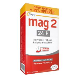 Mag 2 24H Formule Renforcée - 120 comprimés - 3+1 MOIS OFFERT