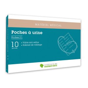 UriProcare - Poche à urine 2L - Boîte de 10