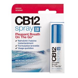 CB12 - Spray Buccal sans alcool - Menthe - Rafraîchit l'haleine - 15 ml