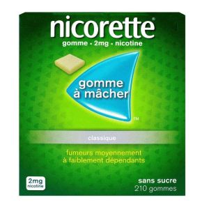 Nicorette 2mg - Original sans sucre - 210 gommes à mâcher