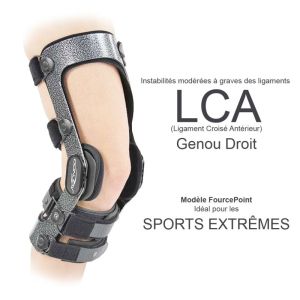 Attelle courte Sport Extrême Armor Fourcepoint LCA genou Droit