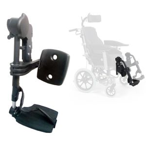 Repose-jambe et pied droit articulée BZ8 noir pour fauteuil roulant Vermeiren D200 ou V300