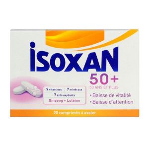 Isoxan 50+ 50 ans et plus - Baisse de vitalité et Attention - 20 comprimés