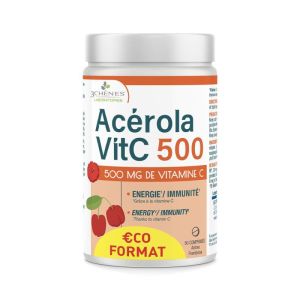 Acérola VitC - 500mg de Vitamine C - Energie et Immunité - Eco Format - 60 comprimés