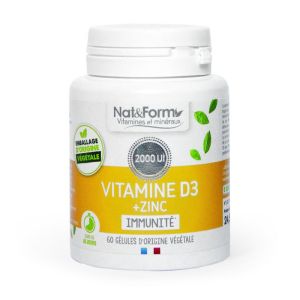 Vitamine D3 et Zinc - Système immunitaire - 60 Gélules végétales