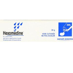 Hexomedine Gel 0.1% - Antisepsie des plaies superficielles - Tube 30g