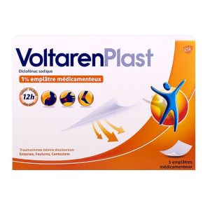 Voltarenplast 1% - Entorses Foulures Contusions - 5 emplâtres médicamenteux