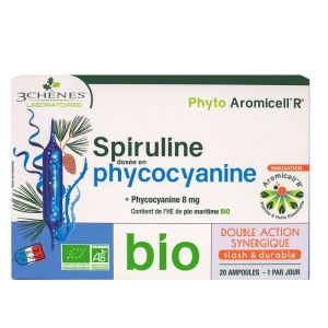 Phyto Aromicell R' Bio - Spiruline dosée en phycocyanine - 20 ampoules de 10ml