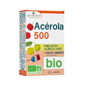 Acérola 500 Bio - Vitalité Energie Immunité - 30 Comprimés