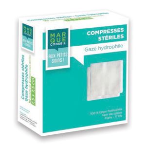 Compresses stériles - Gaze hydrophile - Boîte de 50