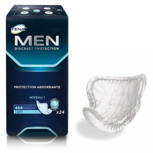 Protections absorbantes pour fuites urinaires masculines légères Tena Men Light Niveau 1 par 24 - TENA