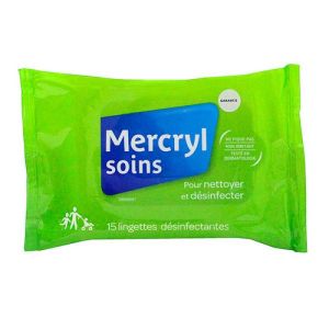 Mercryl Soins - Nettoyer et Désinfecter - 15 lingettes