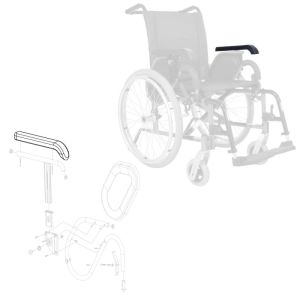 Manchette Gauche pour tube rond de fauteuil roulant Alto ou Alto+