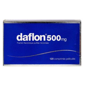 Daflon 500mg - Troubles de la circulation veineuse - 120 comprimés pelliculés