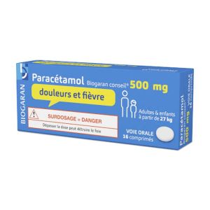Paracetamol 500 mg - Douleurs et Fièvre - 16 comprimés