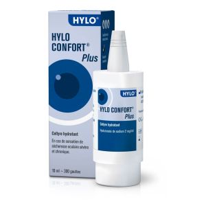 Collyre hydratant Hylo-confort Plus - Hydratation intensive longue durée - 10ml 300 gouttes