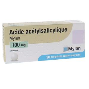 Acide Acétylsalicylique 100mg Mylan - 30 comprimés gastro-résistants