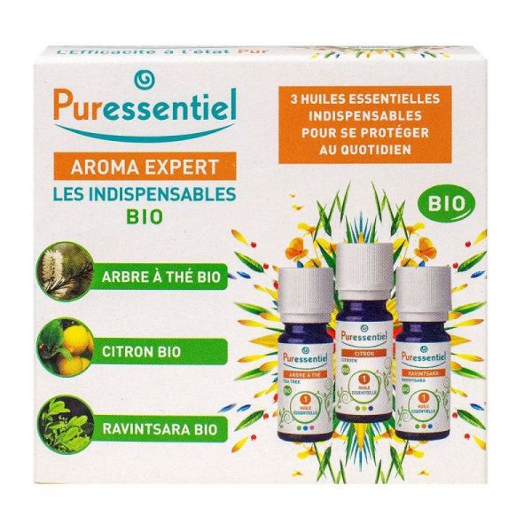 Aroma Expert - Coffret les Indispensable Bio - 3 Huiles Essentielles