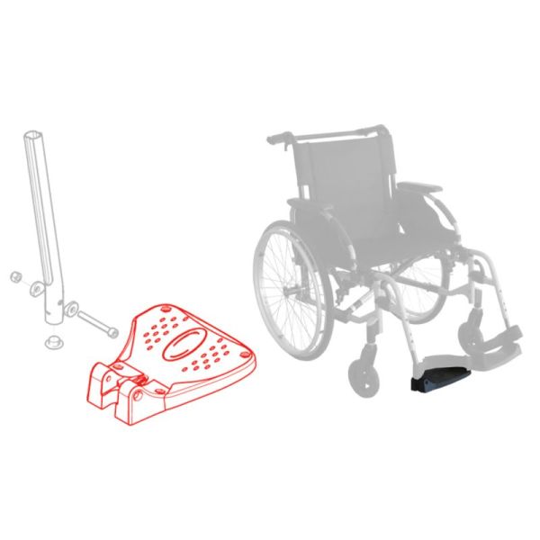 Palette fixe pour repose-pied - Fauteuil roulant Action ng - Côté Droit