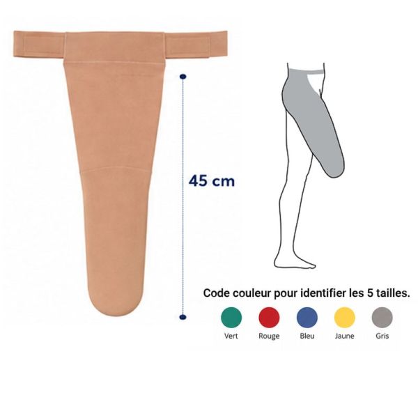 Bonnet couvre-moignon élasto-compressif fémoral - Innothéra Olympique - Hauteur fémorale 45 CM