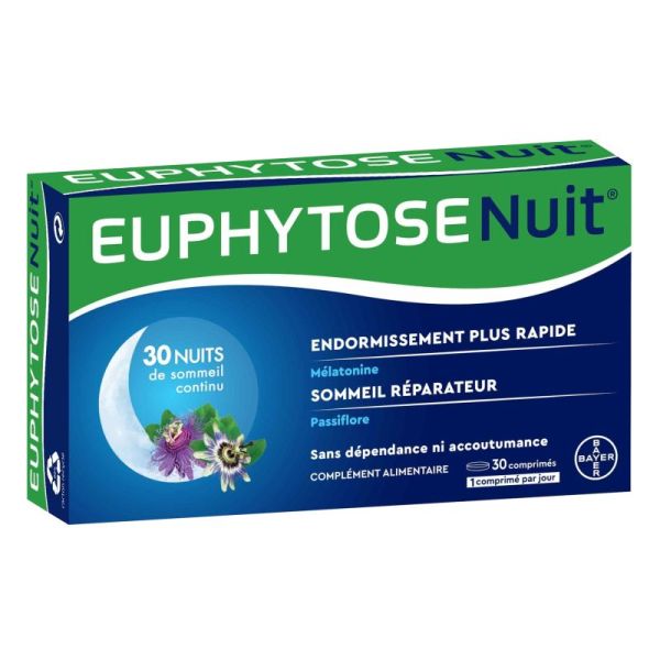 Euphytose Nuit - Endormissement rapide et réparateur - 30 comprimés