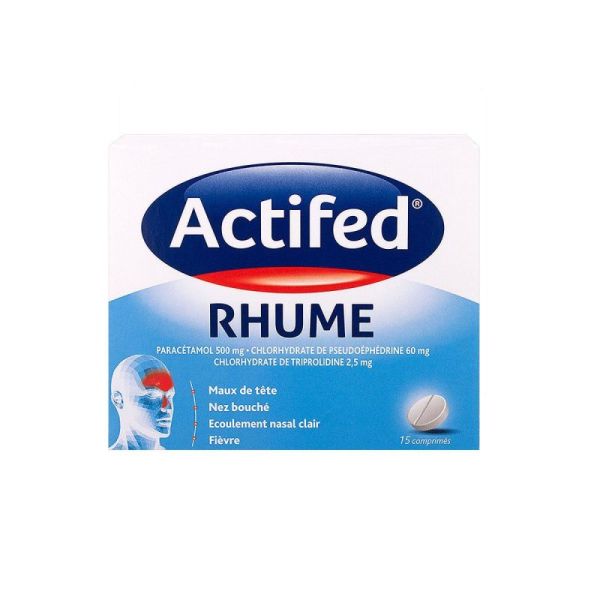 Rhume - Maux de tête Nez bouché Fièvre - 15 comprimés