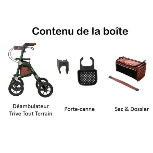Rollator tout‑terrain pliable – Trive All Terrain - Vert