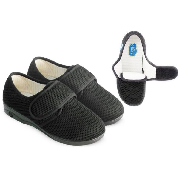 Chaussures chut Rejilla noires femme pour pieds d form s et hallux valgus