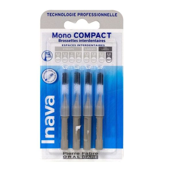 Brossette interdentaire Mono Compact - ISO 7 - 2,6mm - 4 brossettes