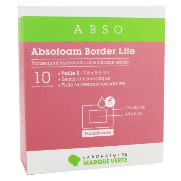 Absofoam Border Lite - Pansement Hydrocellulaire Absorption Moyenne - Bte 10