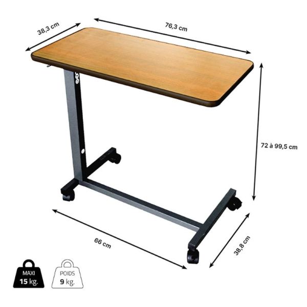 Table de lit Simplex Lift - Hauteur réglable par vérin