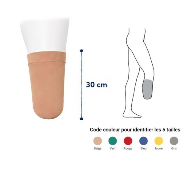 Bonnet couvre-moignon élasto-compressif tibial - Innothera Olympique - Hauteur tibiale 30 CM