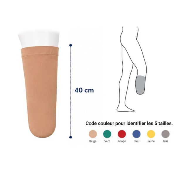 Bonnet couvre-moignon élasto-compressif tibial - Innothera Olympique - Hauteur tibiale 40 CM