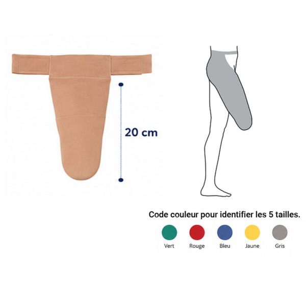 Bonnet couvre-moignon élasto-compressif fémoral - Innothéra Olympique - Hauteur fémorale 20 CM