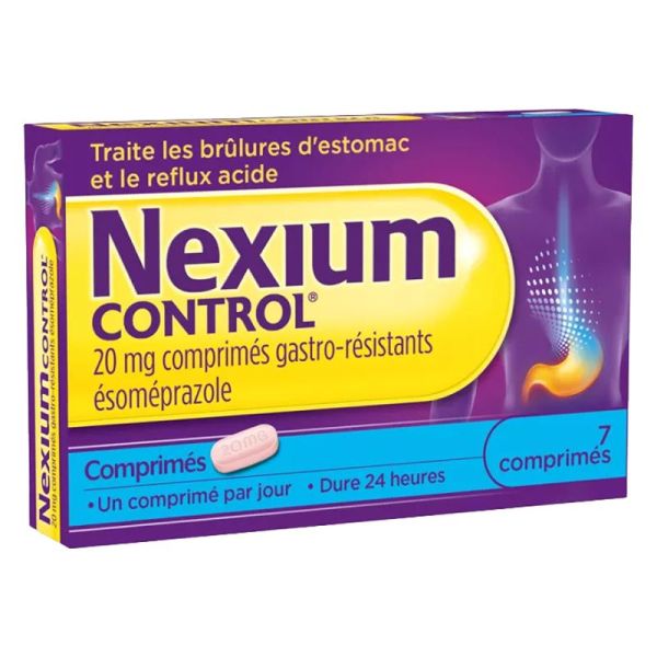 Nexium Control 20 mg - Reflux acide Brûlure estomac - 7 comprimés