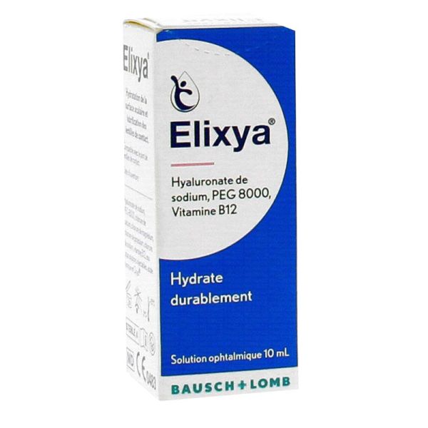 Elixya Solution ophtalmique - Hydratation des yeux secs et irrités - Flacon 10 ml