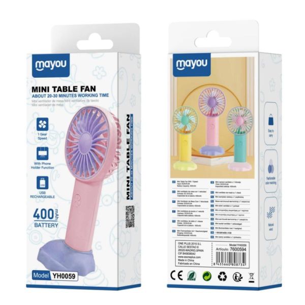 Mini Ventilateur De Table - Rose - TH0059