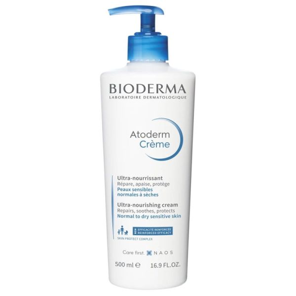 Atoderm Crème Ultra - Crème Hydratante Ultra-Nourrissante - Visage et corps - 500 ml